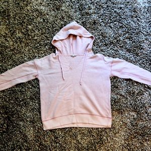 Light pink v neck hoodie